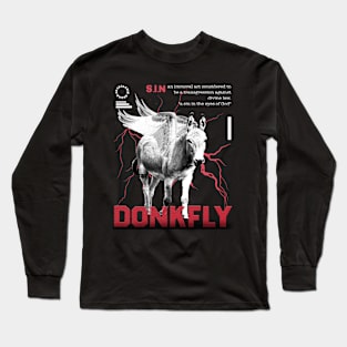 Fantasy donkey with angels wings sin definition street wear Long Sleeve T-Shirt